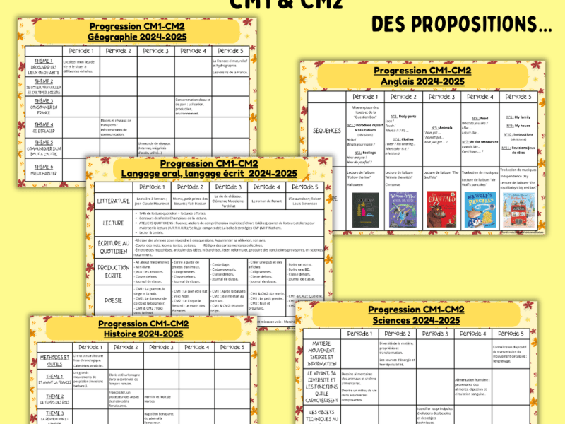 Progressions et programmations complètes – Organiser sa rentrée sans stress –&nbsp;CM1&CM2