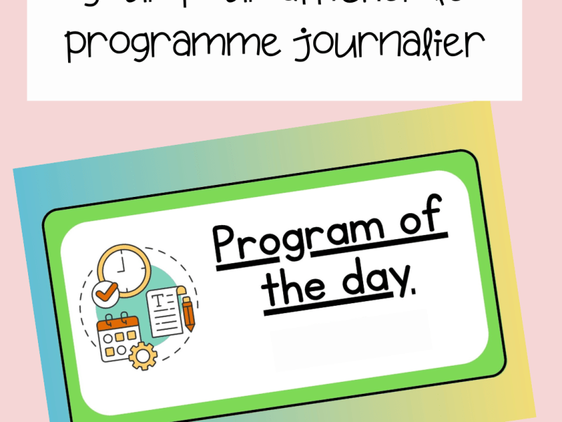 Des étiquettes pour le PROGRAMME DU&nbsp;JOUR